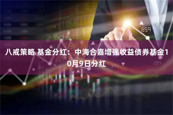 八戒策略 基金分红：中海合嘉增强收益债券基金10月9日分红
