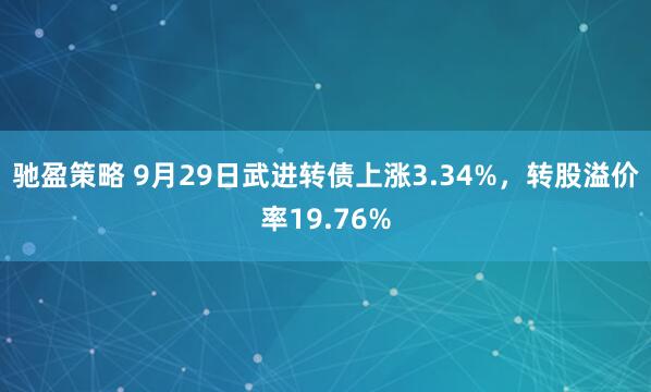 驰盈策略 9月29日武进转债上涨3.34%，转股溢价率19.76%